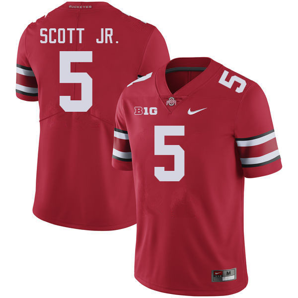 Ohio State Buckeyes Aaron Scott Jr. Men's's #5 Authentic Red College Football Jersey 2404GKRZ3